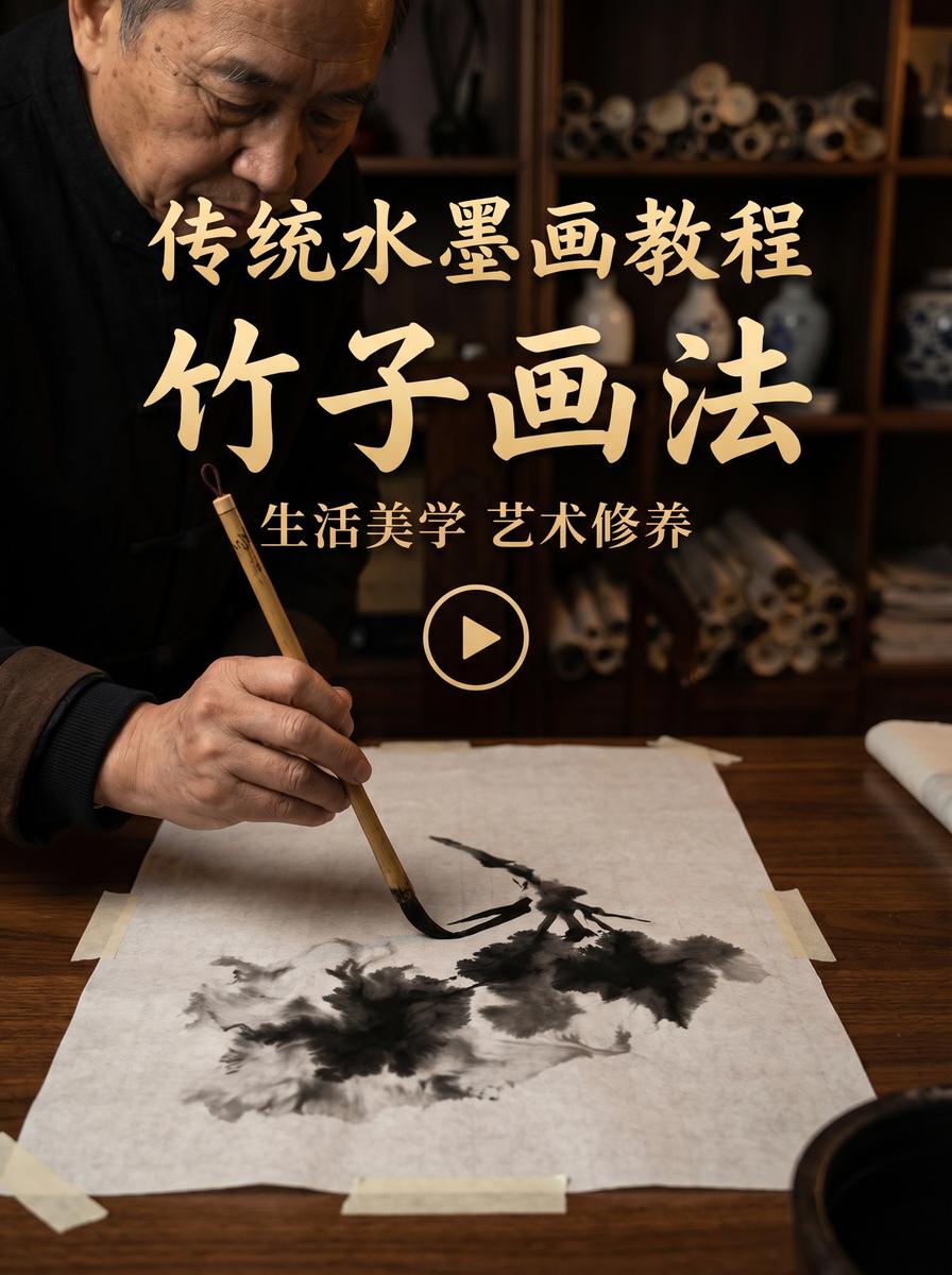 17C 水墨画视频教程：竹子画法入门与笔墨技法 - zyrexes.cn